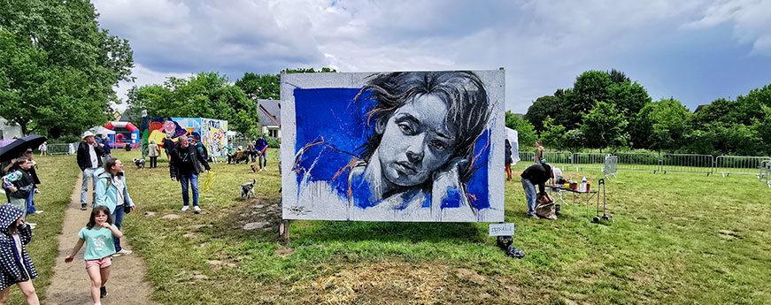 graffiti sur panneau bois pour le festival de Street-art le Pav'art